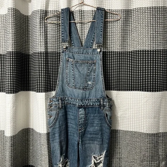CELLO Distressed Denim Overalls - Picture 1 of 8